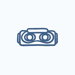 Image showing Virtual reality headset sketch icon.