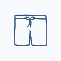 Image showing Swimming trunks sketch icon.