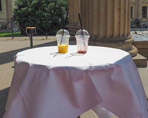 Image showing Cocktail glasses on a table