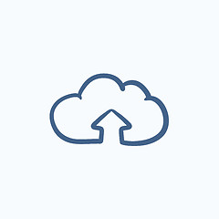 Image showing Cloud with arrow up sketch icon.