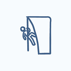 Image showing Rock climber sketch icon.