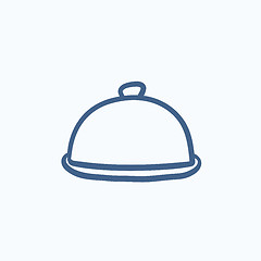 Image showing Restaurant cloche sketch icon.