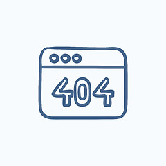 Image showing Browser window with 404 error sketch icon.