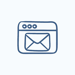 Image showing Browser window with electronic mail sketch icon.