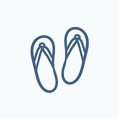 Image showing Beach slipper sketch icon.