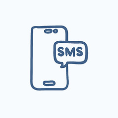 Image showing Smartphone with message sketch icon.