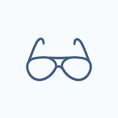 Image showing Eyeglasses sketch icon.