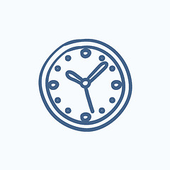 Image showing Wall clock sketch icon.