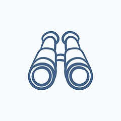 Image showing Binoculars sketch icon.