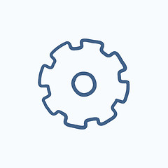 Image showing Gear sketch icon.