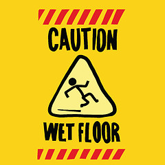 Image showing caution wet floor