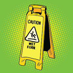 Image showing caution wet floor sign