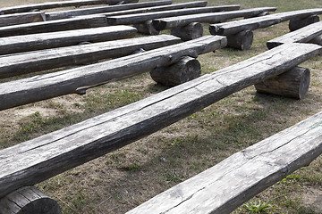 Image showing old wooden bench  