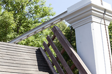 Image showing old wooden bridge  