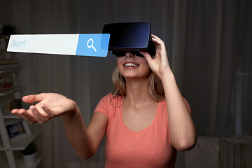 Image showing woman in virtual reality headset or 3d glasses