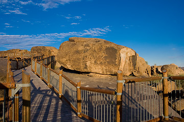 Image showing Walkway among boulders