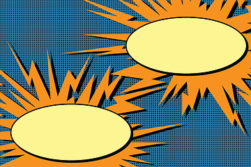 Image showing comic book dialogue bubbles explosion pop art