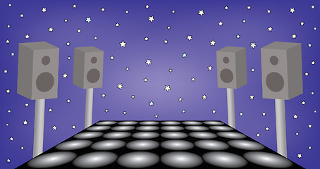 Image showing Futuristic space for dance party