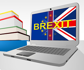 Image showing Brexit Laptop Shows Britain Remain Europe And Decision