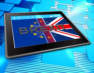 Image showing Brexit Tablet Shows Britain Web Www And Eu