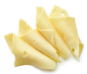 Image showing cheese slices on white background