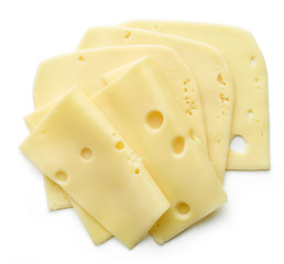 Image showing cheese slices on white background