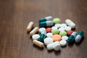 Image showing close up of different drugs on table