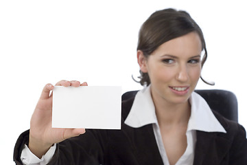 Image showing Businesswomwn with businesscard