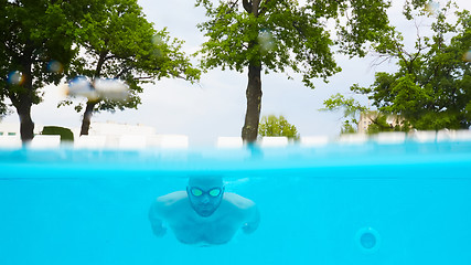 Image showing Swimmer Under Water in Pool