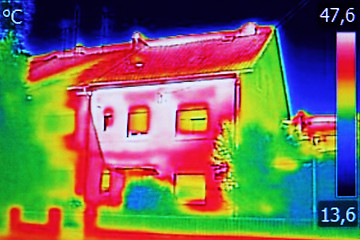 Image showing Thermal image on Residential building