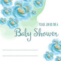 Image showing baby shower card with watercolor flowers