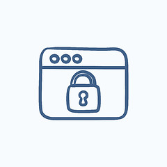 Image showing Security browser sketch icon.