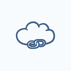 Image showing Cloud computing sketch icon.