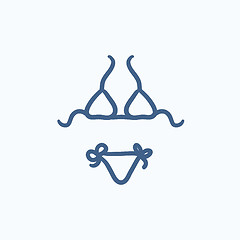 Image showing Swimsuit for women sketch icon.