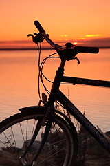 Image showing Bike at sunset