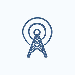 Image showing Antenna sketch icon.