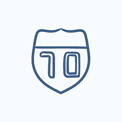 Image showing Route road sign sketch icon.