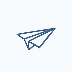 Image showing Paper airplane sketch icon.