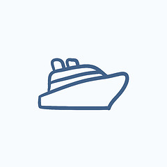 Image showing Cruise ship sketch icon.