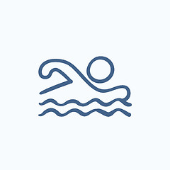 Image showing Swimmer sketch icon.