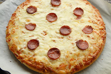 Image showing Big pan pizza