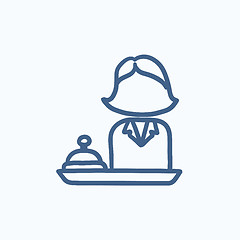 Image showing Female receptionist sketch icon.