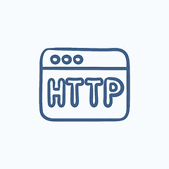 Image showing Browser window with http text sketch icon.