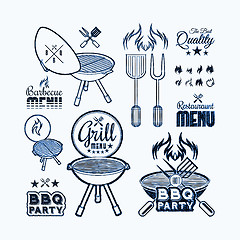 Image showing Barbecue grill drawn