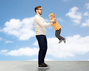 Image showing father with son playing and having fun