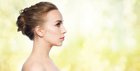 Image showing beautiful young woman face over white background