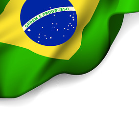 Image showing Waving flag of Brazil, South America