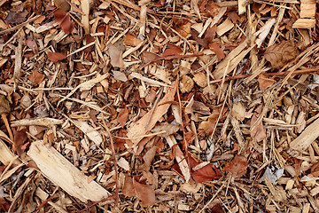 Image showing Coarse wood chippings background