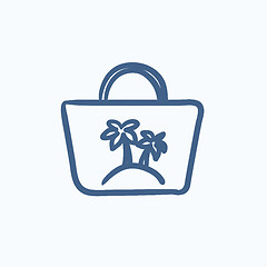 Image showing Beach bag sketch icon.