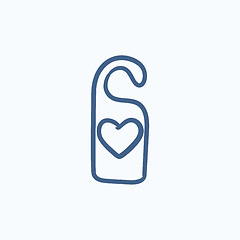 Image showing Door tag with heart sketch icon.